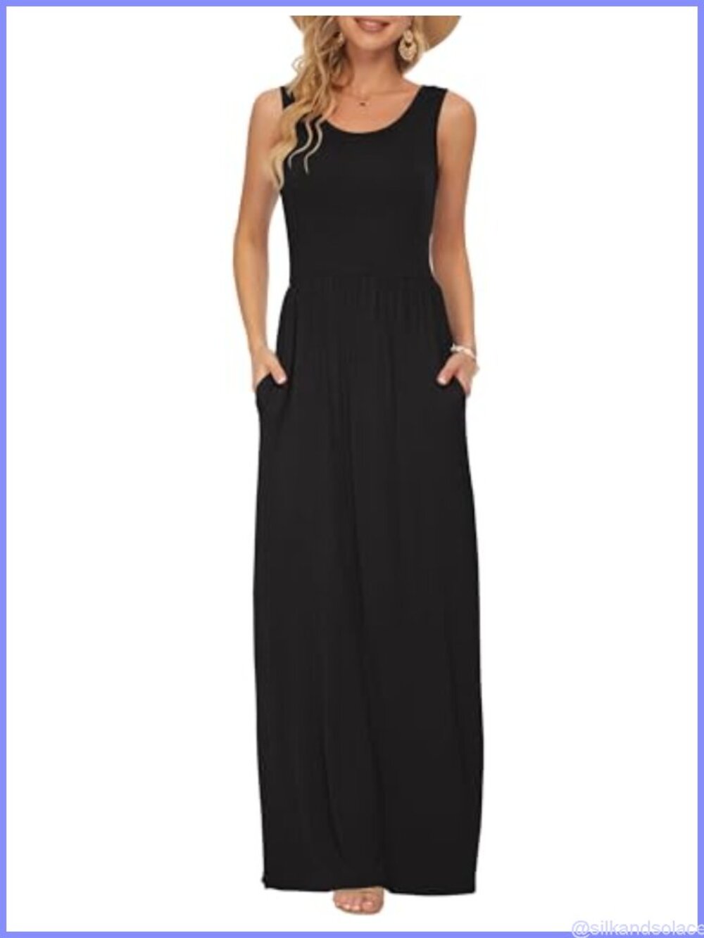 Sleeveless Maxi Dress Wrap Style Polyester Spandex Maternity
